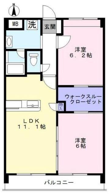 カンパヌールII(2LDK/2階)の間取り写真
