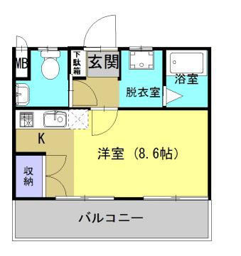 フェリーチェ V(ワンルーム/4階)の間取り写真