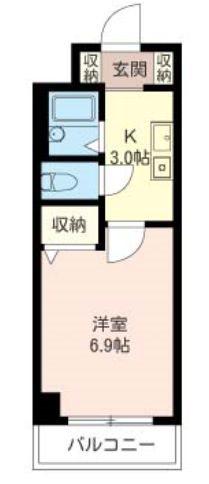 トライム小石川(1K/1階)の間取り写真
