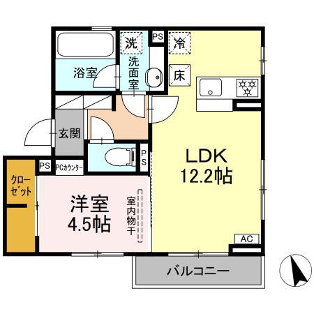 ガーデンテラス(1LDK/1階)の間取り写真
