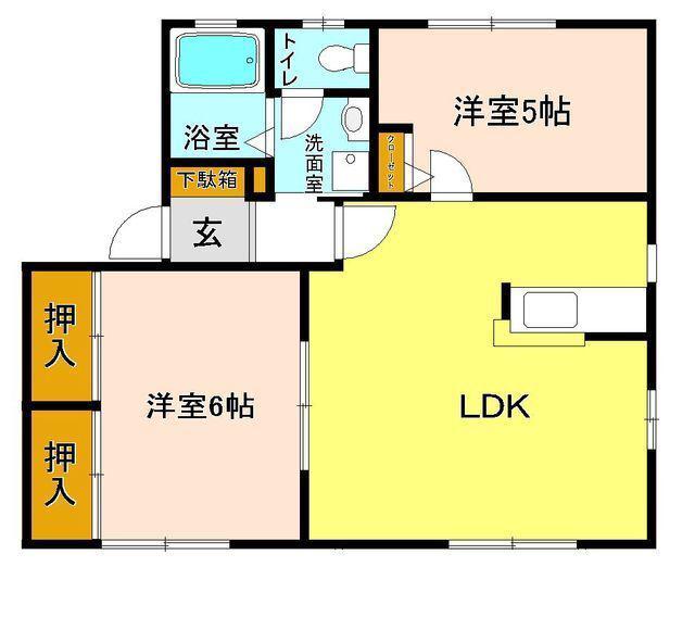 プリアムス城南9番館(2LDK/1階)の間取り写真