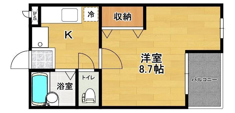 アドマイアビル(1K/4階)の間取り写真
