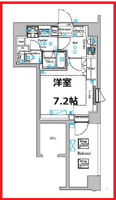 ティップス四ツ木(1K/4階)の間取り写真