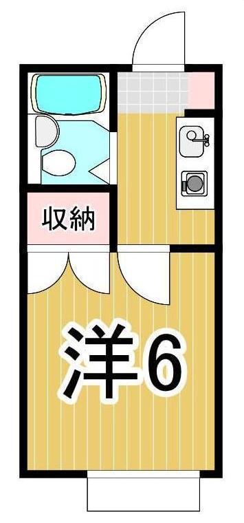 幸ハイツ(1K/2階)の間取り写真