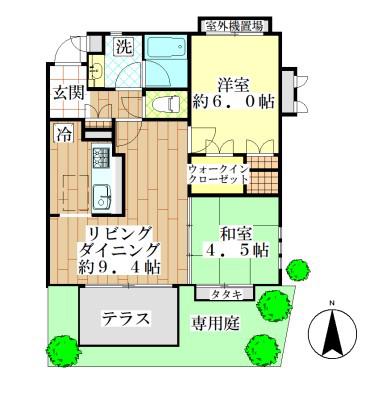 ファミール奥沢(2LDK/1階)の間取り写真