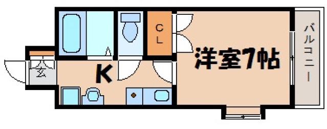 府中森野ビル(1K/3階)の間取り写真