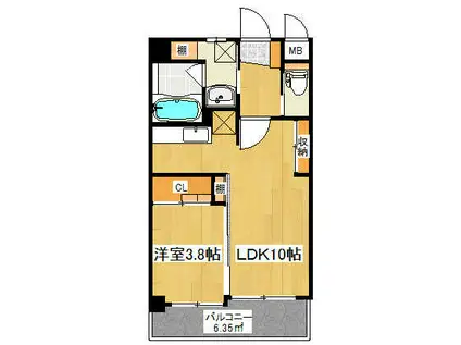 プルーム真鶴(1LDK/5階)の間取り写真