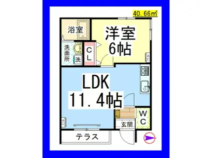 AF メゾン菫(1LDK/1階)の間取り写真