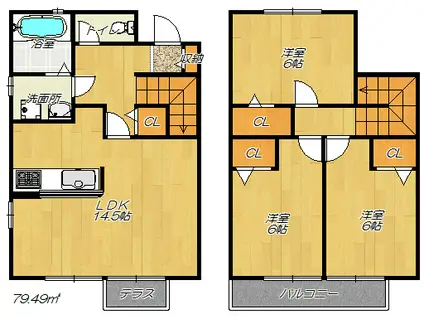 ガーデンハイツ良吉(3LDK/1階)の間取り写真