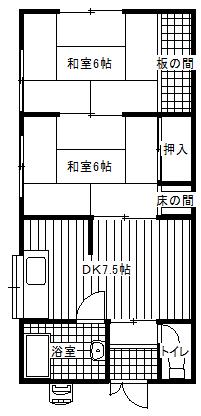坂本アパート(2DK/2階)の間取り写真