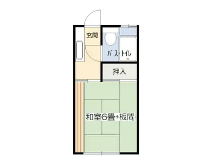 コーポあすなろII(1K/2階)の間取り写真