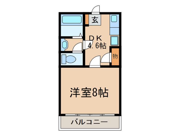松口ビル(1DK/5階)の間取り写真