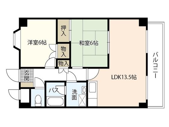 グレース古江(2LDK/4階)の間取り写真