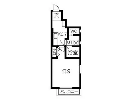 ＪＲ東北本線 花巻駅 徒歩37分 2階建 築2年(1K/1階)の間取り写真