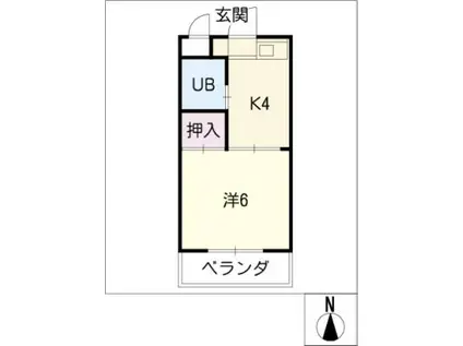 ビラ藤久(1K/1階)の間取り写真