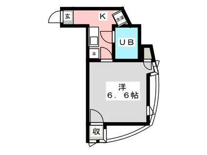 トリアノン中丸(1K/2階)の間取り写真