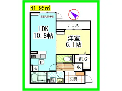 DL GRAND湘南B棟 (1LDK/1階)の間取り写真