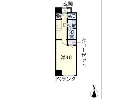 セジュール上飯田(1K/1階)の間取り写真