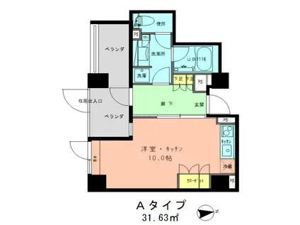 ラフィネジュ学芸大学(ワンルーム/1階)の間取り写真