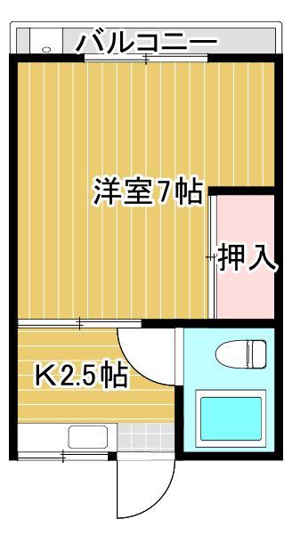 コーポライフ(1K/1階)の間取り写真