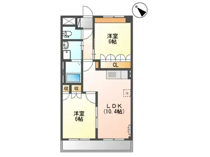 ロイヤルハイツ(2LDK/2階)の間取り写真