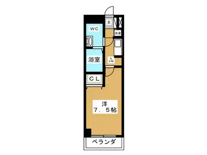 らふぃね壱番館(1K/6階)の間取り写真