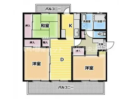 京都東山 407号棟(3DK/3階)の間取り写真