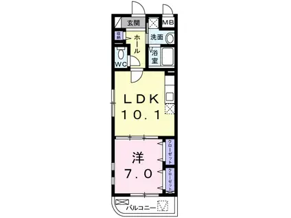 ショーネシ-(1LDK/1階)の間取り写真