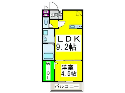 フィアスコート松之浜(1LDK/1階)の間取り写真