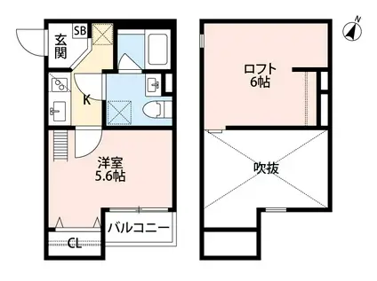 アスク ステーション スリー(1K/2階)の間取り写真