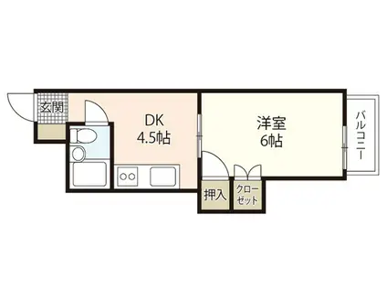 第二沖田ビル(1DK/4階)の間取り写真