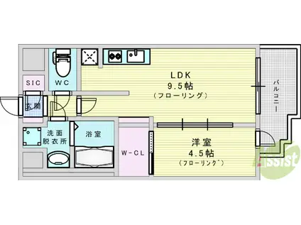 スプランディッド新大阪Ⅴ(1LDK/10階)の間取り写真