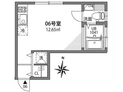中野坂上テラス(ワンルーム/1階)の間取り写真
