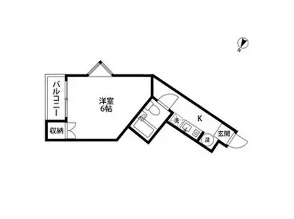 増田マンション(1K/2階)の間取り写真