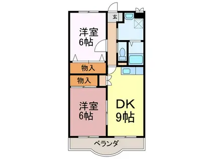 メゾンドカズ(2DK/1階)の間取り写真