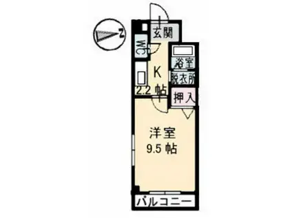メゾンフローラ(1K/4階)の間取り写真