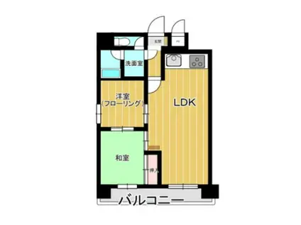 ロワールマンション美野島Ⅱ(2LDK/4階)の間取り写真