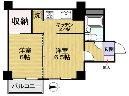 明石町ツインクロス(2K/7階)の間取り写真