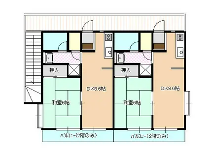 メイプル(1DK/1階)の間取り写真