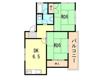 ハイツ宗田(2DK/4階)の間取り写真