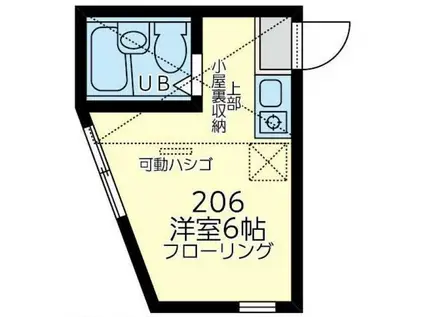 ユナイト安針ブランピア(ワンルーム/2階)の間取り写真