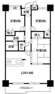 レジデンスマサノ2(3LDK/3階)の間取り写真