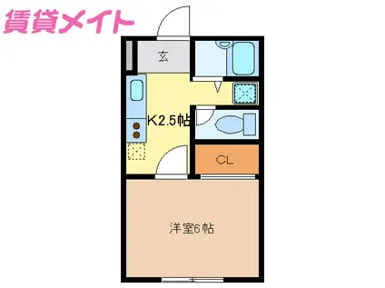 PLAZA(1K/1階)の間取り写真