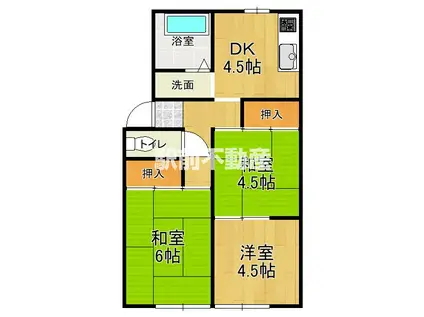 プレジール白川(3DK/2階)の間取り写真