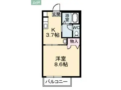 アヴェニール I棟(1K/1階)の間取り写真