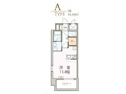 ラフレシーサ博多駅南IV(ワンルーム/10階)の間取り写真