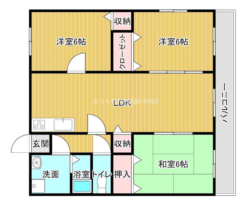 ベルリッツ金子(3LDK/2階)の間取り写真