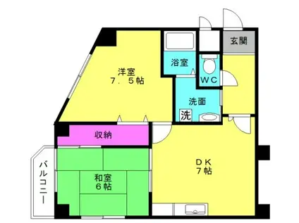 ベネフィス魚住 Ⅱ(2DK/2階)の間取り写真