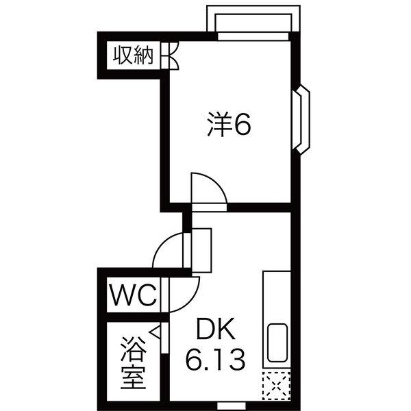 ナイスワン広畑(1DK/2階)の間取り写真