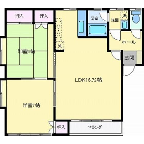 サンクイーンA(2LDK/1階)の間取り写真